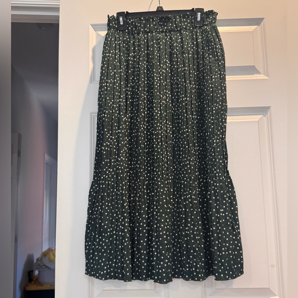 Amazon Green Polka Dot Midi Skirt